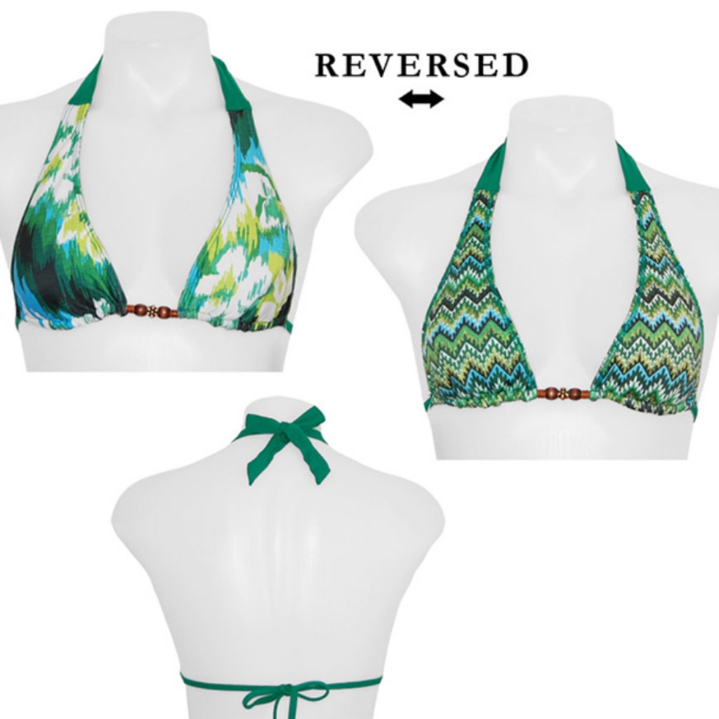 Lucky Brand Dream Island Reversible Bikini Top Sz M